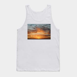 beautiful patterned golden glow with elegant cloudscape at sunset Tank Top